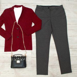 Chico's So Slimming Gray Ponte Straight Leg Pants size 10